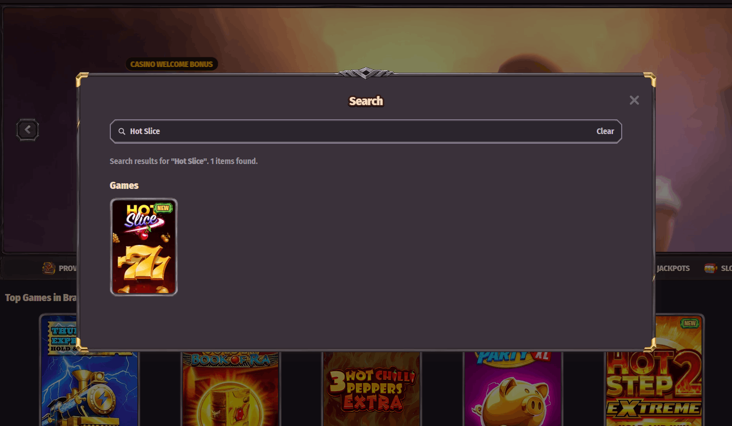 Step 4 — Find Hot Slice in the game search